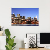 Poster Brooklyn Bridge et Manhattan Skyline (Bureau à domicile)