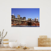 Poster Brooklyn Bridge et Manhattan Skyline (Cuisine)