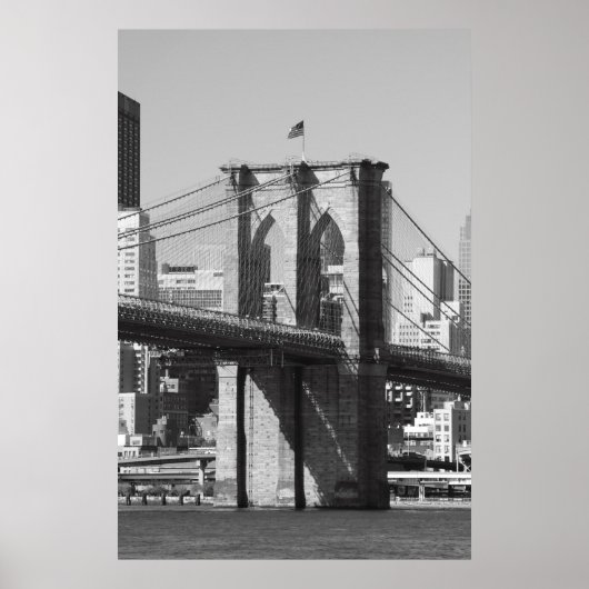 Poster Brooklyn Bridge et Manhattan Skyline (Devant)