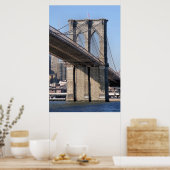 Poster Brooklyn Bridge et Manhattan Skyline (Cuisine)