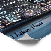 Poster Brooklyn Bridge et Manhattan Skyline la nuit (Coin)