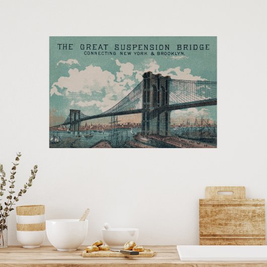 Poster Brooklyn Bridge Imprimer (Cuisine)