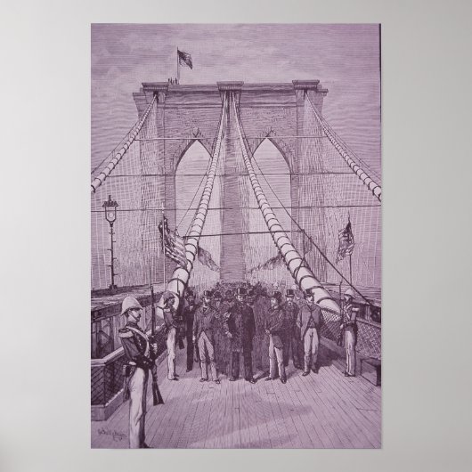 Poster Brooklyn Bridge, le président Arthur à son ouvertu (Devant)