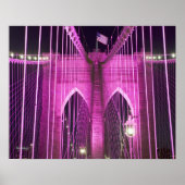 Poster Brooklyn Bridge Lit Purple (Devant)