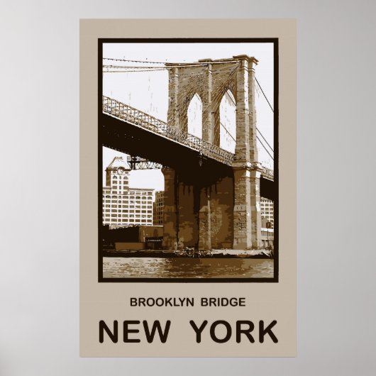 Poster Brooklyn Bridge New York (Devant)
