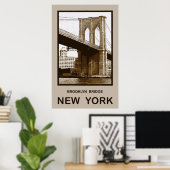 Poster Brooklyn Bridge New York (Bureau à domicile)