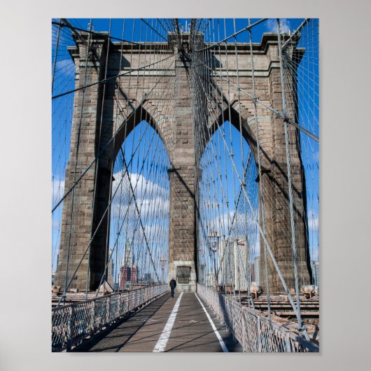 Poster Brooklyn Bridge sentier de marche (Devant)