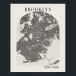 Poster Brooklyn New York Boho minimal Arc Beige plein<br><div class="desc">Brooklyn New York Boho minima Arc Plein Beige Couleur Rue Carte</div>
