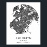 Poster Brooklyn New York Minimal moderne Circle Street Ca<br><div class="desc">Brooklyn New York Minimal moderne Circle Street Carte</div>