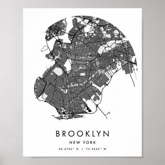 Poster Brooklyn New York Minimal moderne Circle Street Ca (Devant)