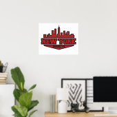 Poster Brooklyn New York | Script de style de bloc (Bureau à domicile)