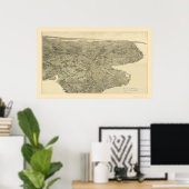 Poster Brooklyn, NY Carte panoramique - 1897 (Bureau à domicile)