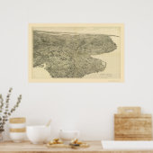 Poster Brooklyn, NY Carte panoramique - 1897 (Cuisine)