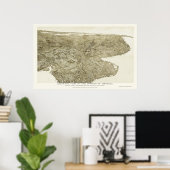 Poster Brooklyn, NY Carte panoramique - 1897 (Bureau à domicile)