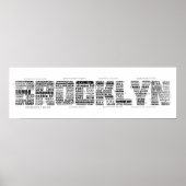 Poster Brooklyn NY Design de typographie (Devant)