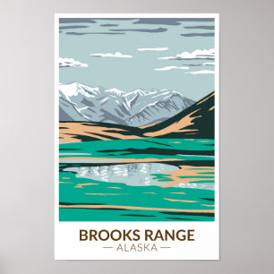 Poster Brooks Range Mountains Alaska Vintage