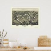 Poster Brookville, PA Carte panoramique - 1895 (Cuisine)
