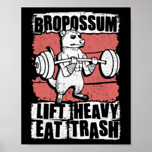 Poster Bropossum Soulever Manger Déchets Opossum Gym Halt