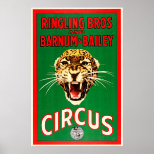 Poster BROS & BARNUM BAILEY Publicité sur le CIRCUS améri