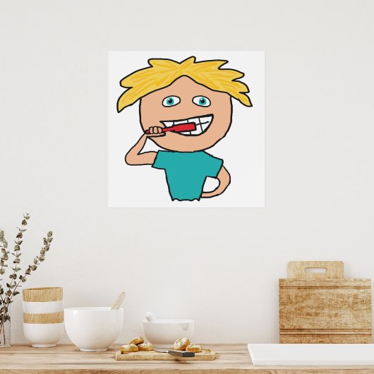 Poster Brossage des dents (Cuisine)