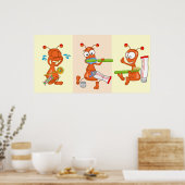 Poster Brossage Kukie et dent (Cuisine)