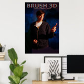 Poster Brosse 3D (Bureau à domicile)