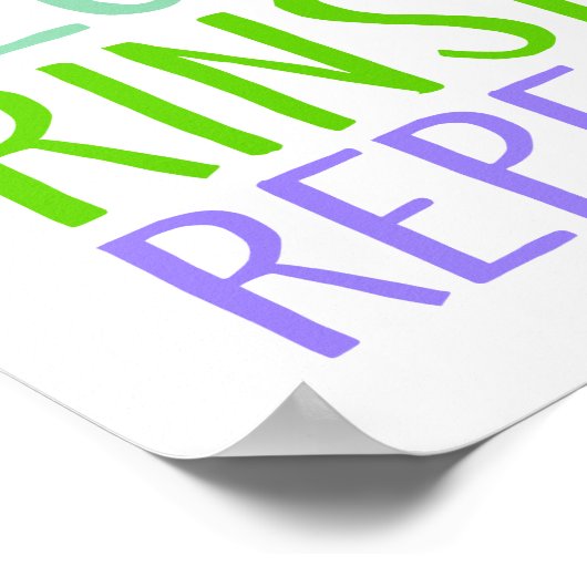 Poster Brosse, Floss, Rince, Répéter (Coin)