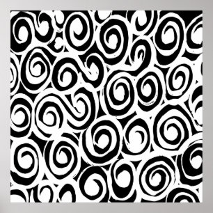 Poster Brosse le motif de grunge. Vintage blanc et noir.