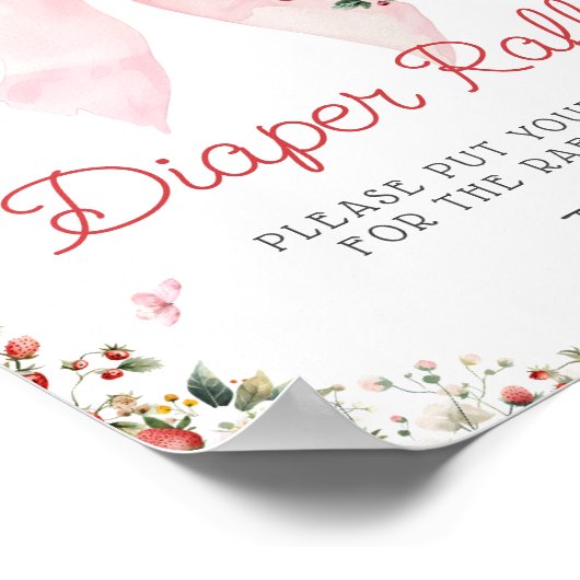 Poster Brosse rose Bow Brochure florale Raffin (Coin)