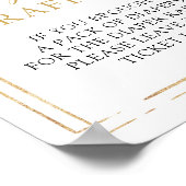 Poster Brosse rose floral or géométrique Diaper Raffle (Coin)