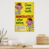Poster Brosse tes dents Santé dentaire enfants (Cuisine)