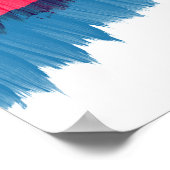 Poster Brosses modernes rouge bleu d'eau rayures (Coin)