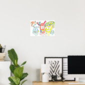 Poster Brossez-vous les dents, petits monstres ! (Bureau à domicile)
