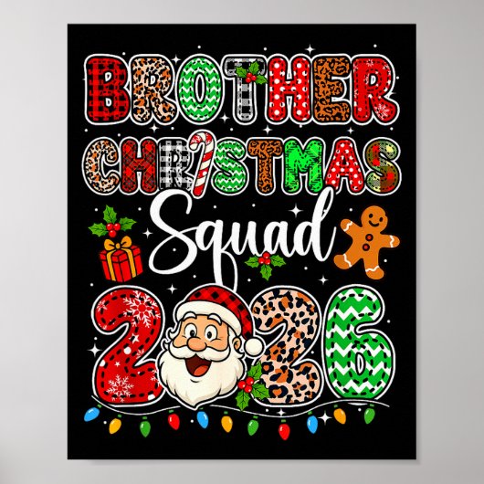 Poster Brother Christmas Crew 2026 Leopard Funny Santa Fa (Devant)