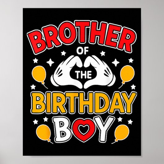 Poster Brother Of The Birthday Boy For Matching Family Pa (Devant)
