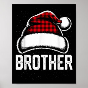 Poster Brother Père Noël Red Plaid Famille de Noël Corres