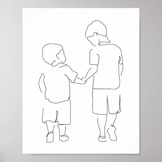 Poster Brothers Gift, Brothers Print, Brothers Wall Art, (Devant)