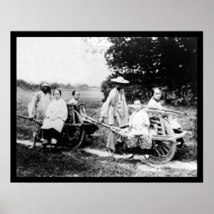 Poster Brouettes Chine 1910 de passager