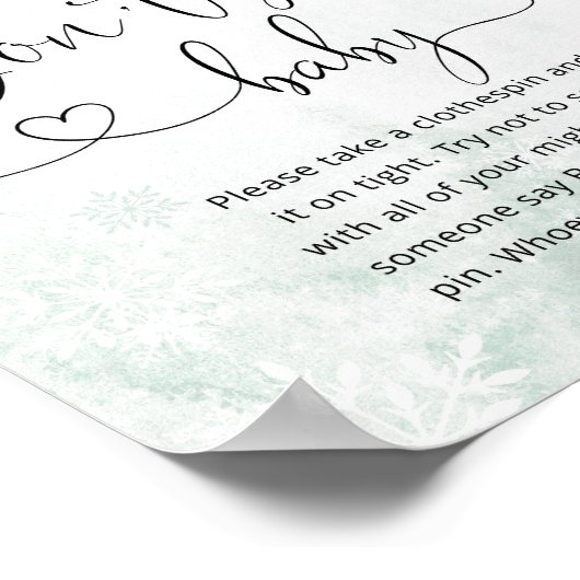 Poster Brouillard cerf rose hiver Ne pas dire jeu de bébé (Coin)