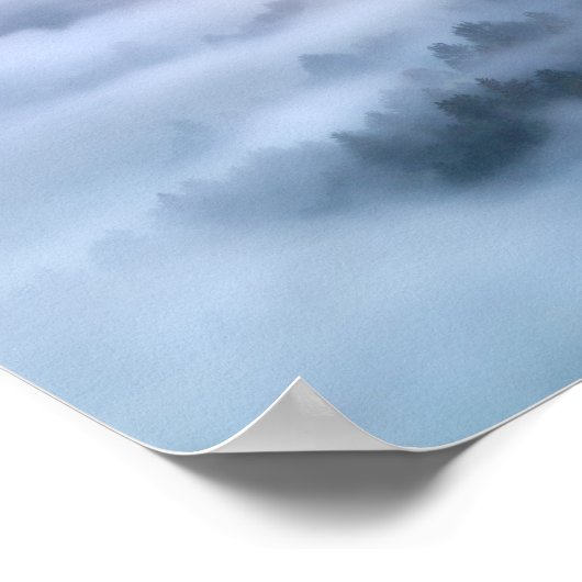 Poster Brouillard matinal à travers les arbres (Coin)