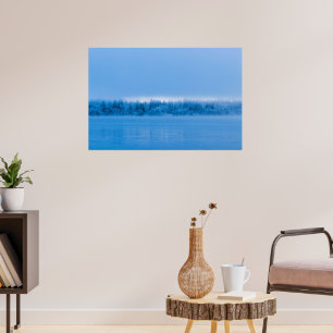 Poster Brouillard mystérieux sur le lac enneigé de Bohinj