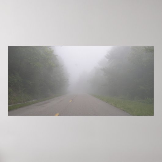 Poster Brouillard sur la promenade Foothills, Tennessee (Devant)