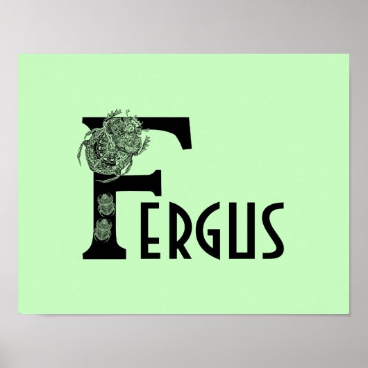 Poster Brouille de lettre monogramme du scarabée de coule (Devant)