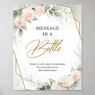 Poster Brouiller l'eucalyptus et l'or Message dans une bo