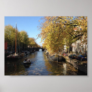 Poster Brouwersgracht Amsterdam Canal Automne Photo