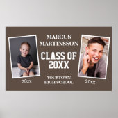 Poster Brown 2 Photo Puis Maintenant Classe de Graduation (Devant)