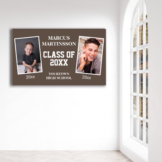 Poster Brown 2 Photo Puis Maintenant Classe de Graduation