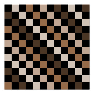 Poster Brown À damiers noir En vichy Motif