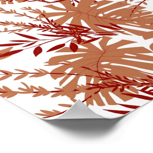 Poster Brown Automne Floral Feuille Y2K Motif (Coin)