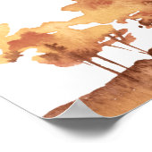 Poster Brown Automne Paysage Mariage Carte de siège (Coin)